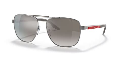 Prada Linea Rossa PS 53XS 60 Gradient Grey Mirror Silver